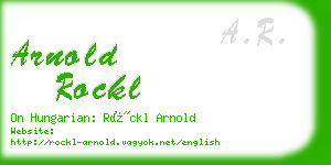 arnold rockl business card